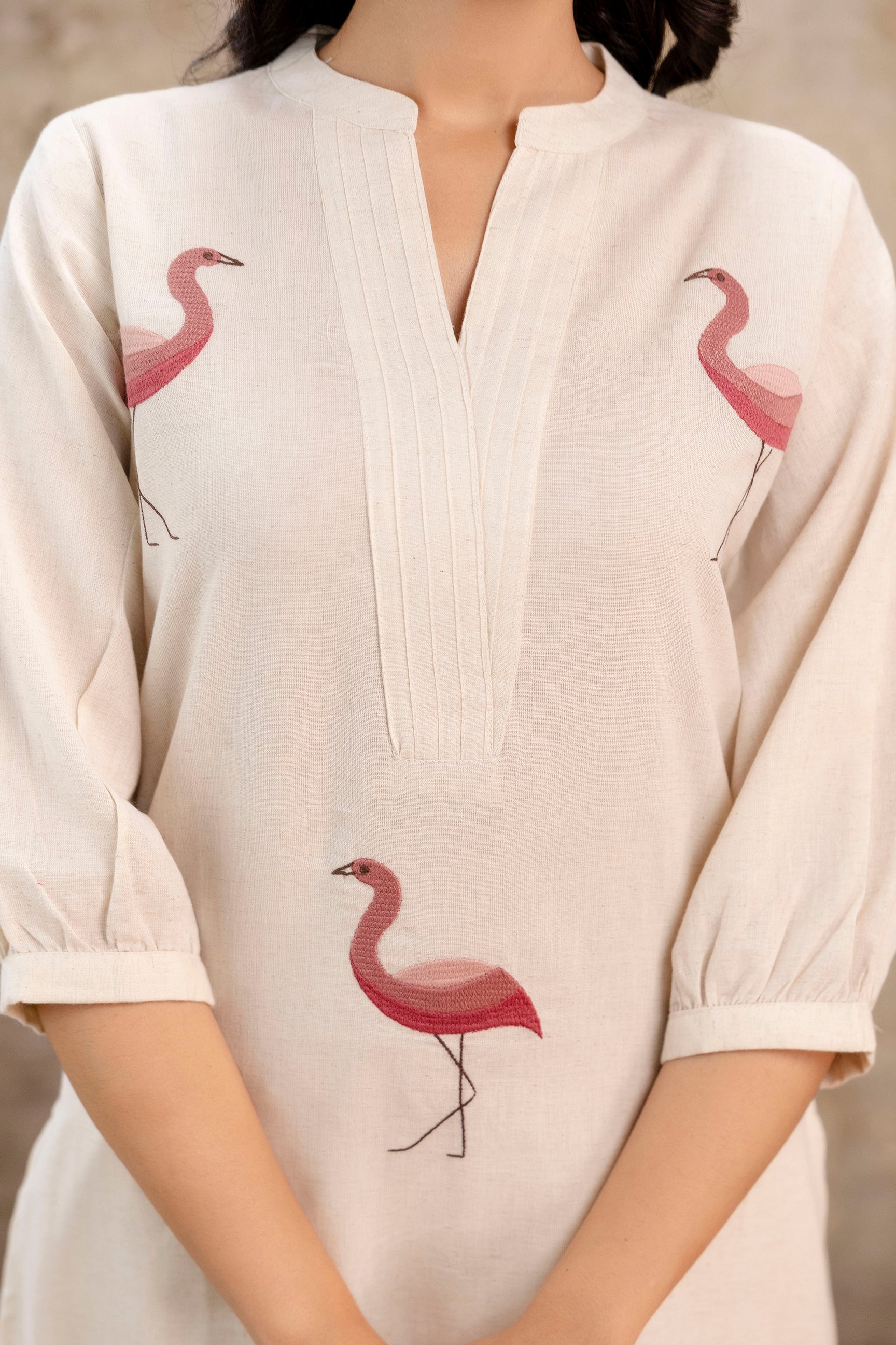 Crimson Flamingo Kurta Set