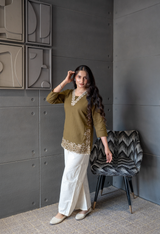 Olive Bloom Top