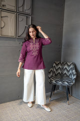 Plum Jharokha Top