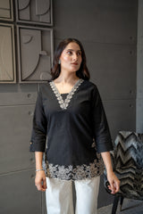 Black Bloom Top