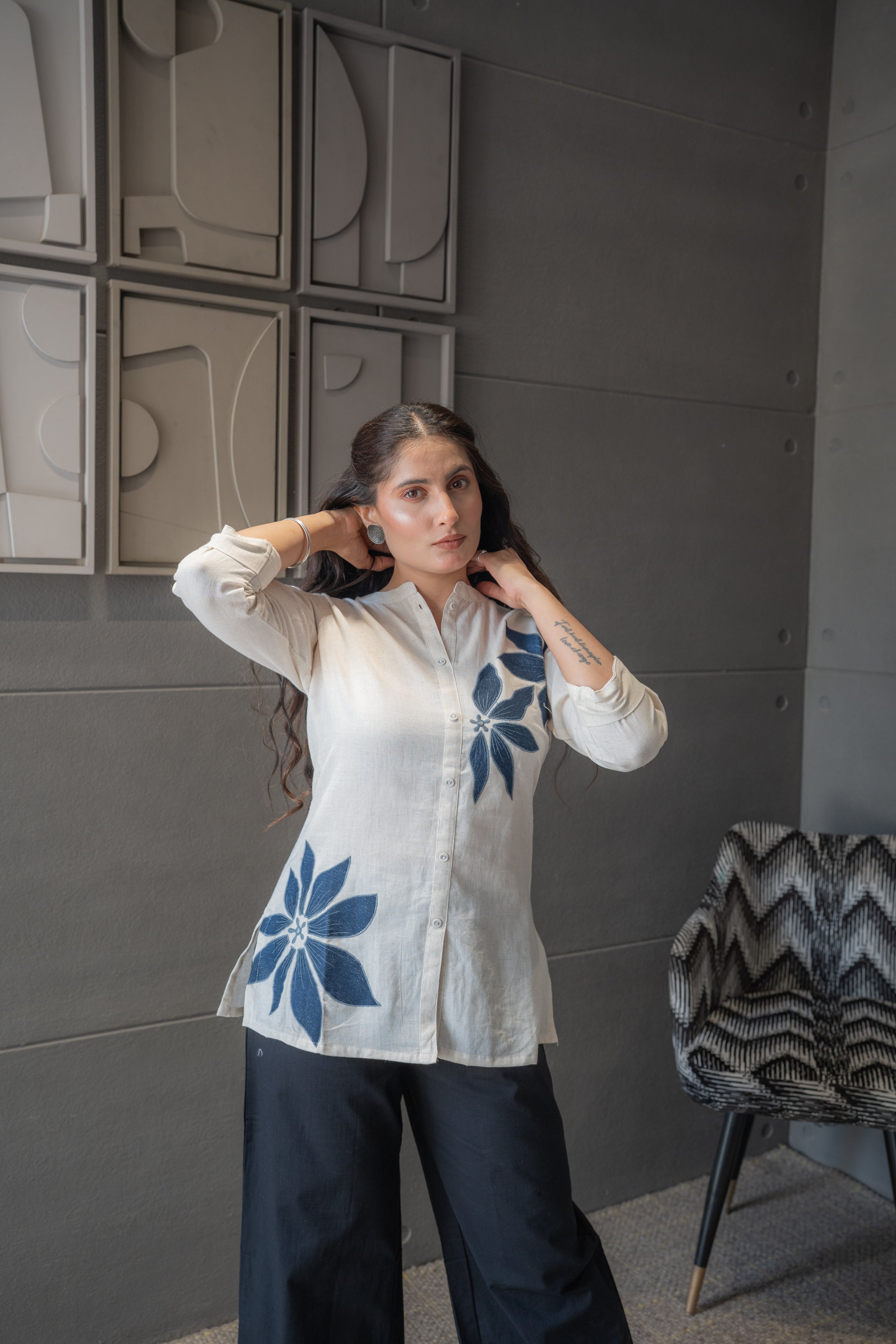 Indigo Bloom Top