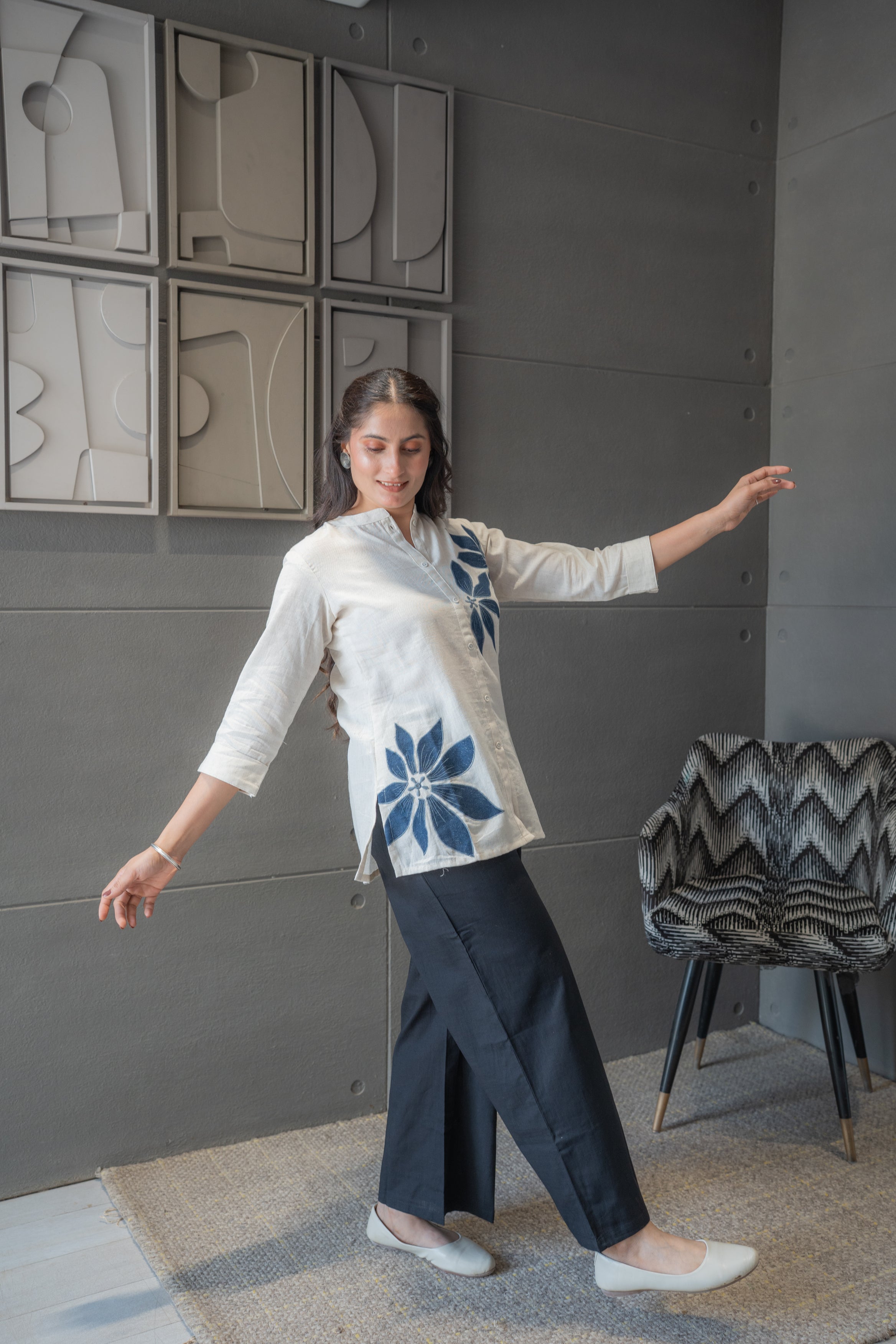 Indigo Bloom Top