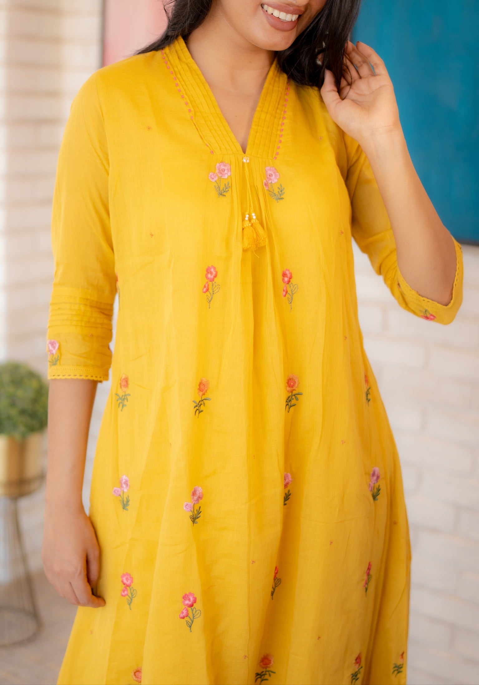 Soft Breathable Cotton Floral Kurta Set – Sunshine Collection by Tanauri