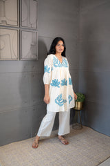 Tanauri Kaya Co-ord Set – Premium Cotton Floral Embroidered Outfit