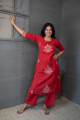 Noorani Kurta Set – White Embroidered Cotton Kurta Set by Tanauri