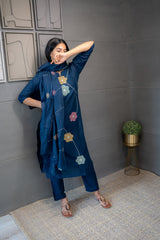 Tanauri Tana Bana Dupatta Set – Festive Floral Cotton Ensemble