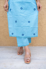 Aqua Blossom Kurta Set