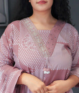 Nayab Dupatta Set (Big Size) – complete mauve printed cotton kurta and dupatta combo.