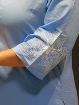 Soft cotton fabric with delicate floral threadwork – Ambari Co-Ord Set by Tanauri.