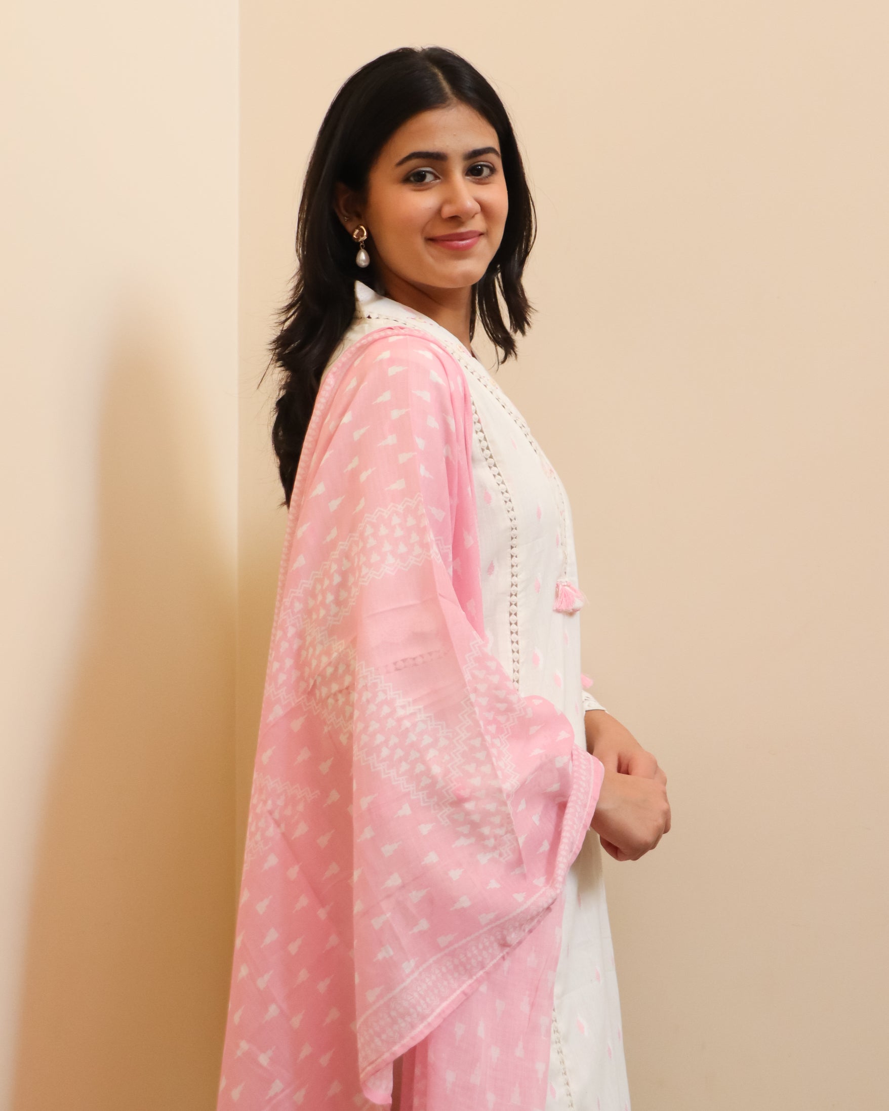 Ivory Blush Dupatta Set