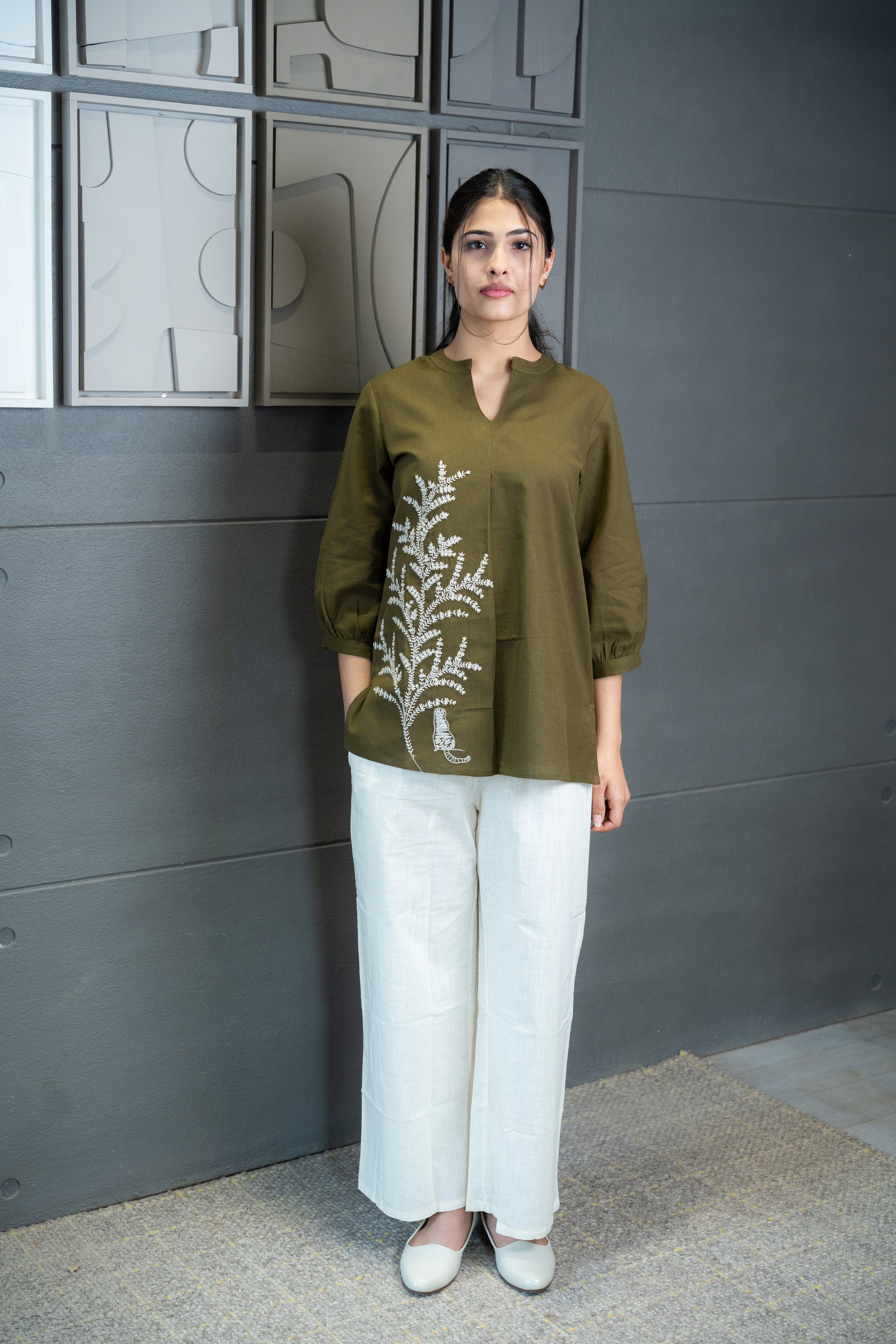 Aranya Olive Top