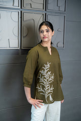 Aranya Olive Top