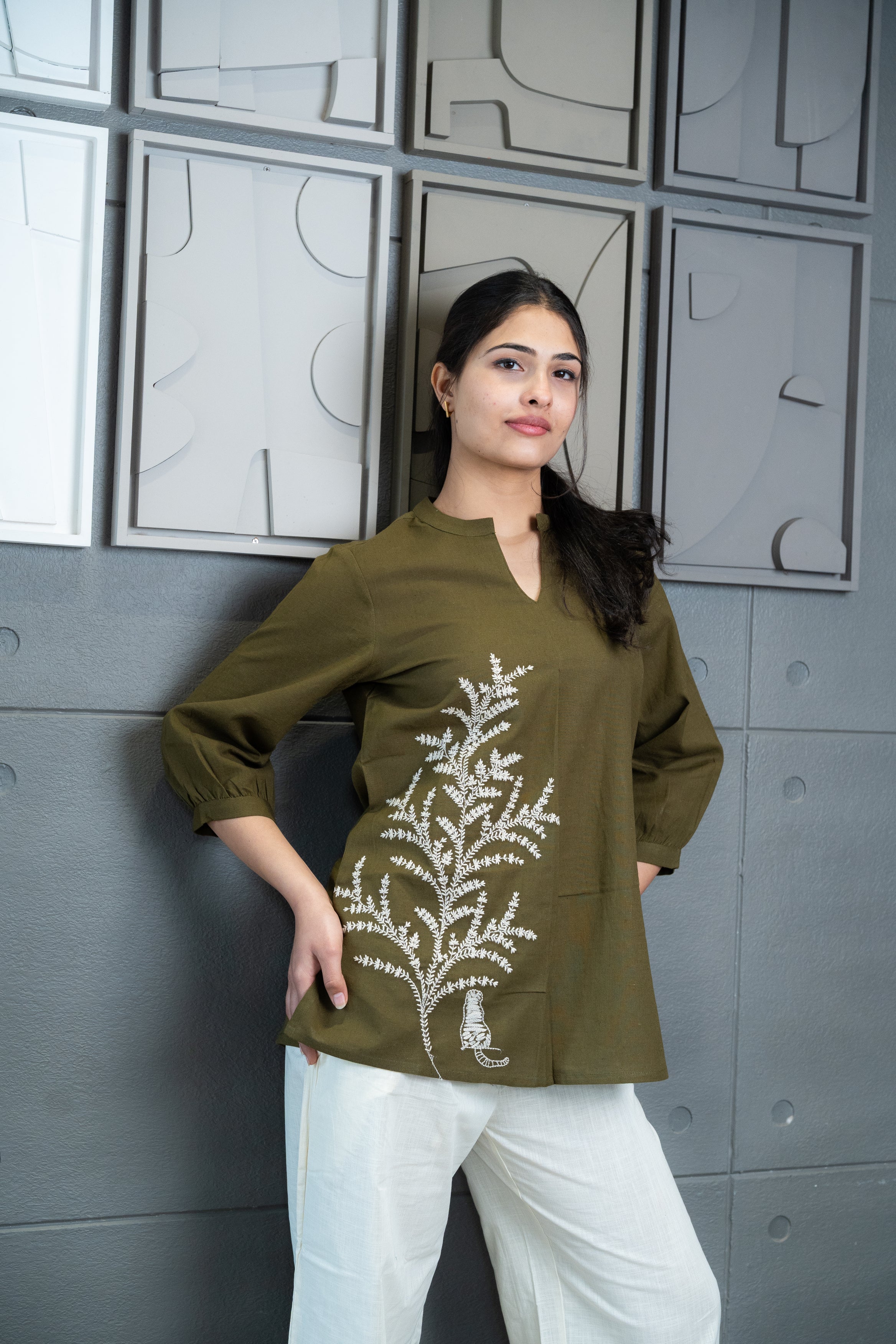 Aranya Olive Top