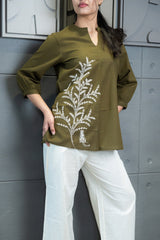 Aranya Olive Top