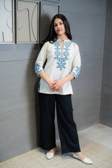 White Jharokha Top