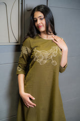 Moss Green Kurta Set