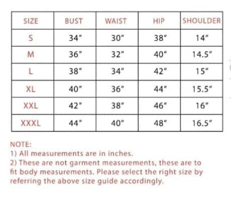 Size chart
