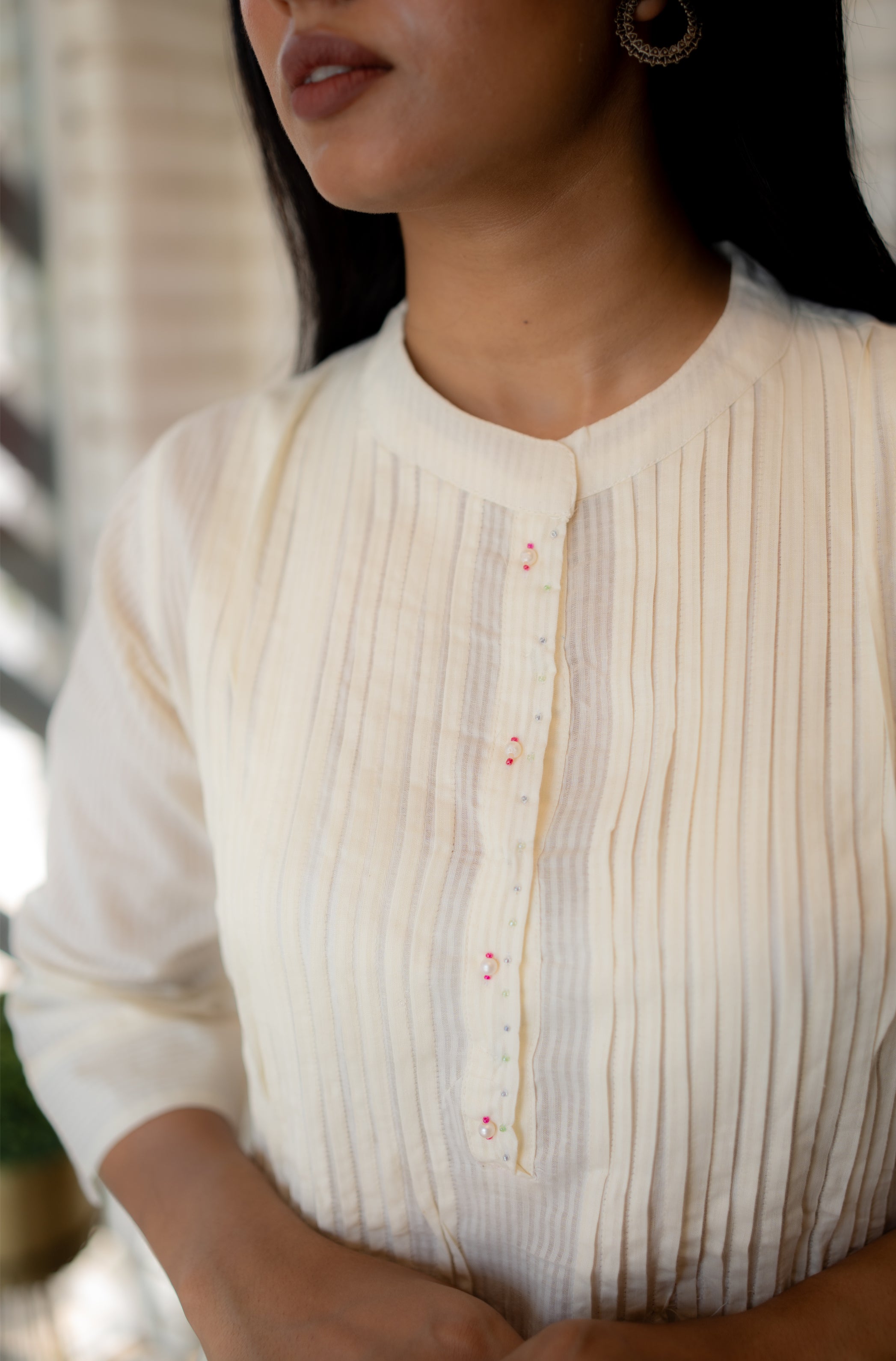 Classic White Mul Cotton Kurta Set with Dupatta – Tanauri