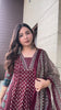Tanauri Maroon Cotton Anarkali Kurta with Coordinated Dupatta